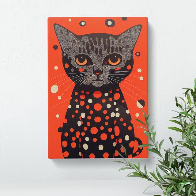 Spotty Cat Abstract - Wrapped Canvas Graphic Art Marlow Home Co. Size: 60cm H x 40cm W x 3cm D on Productcaster.