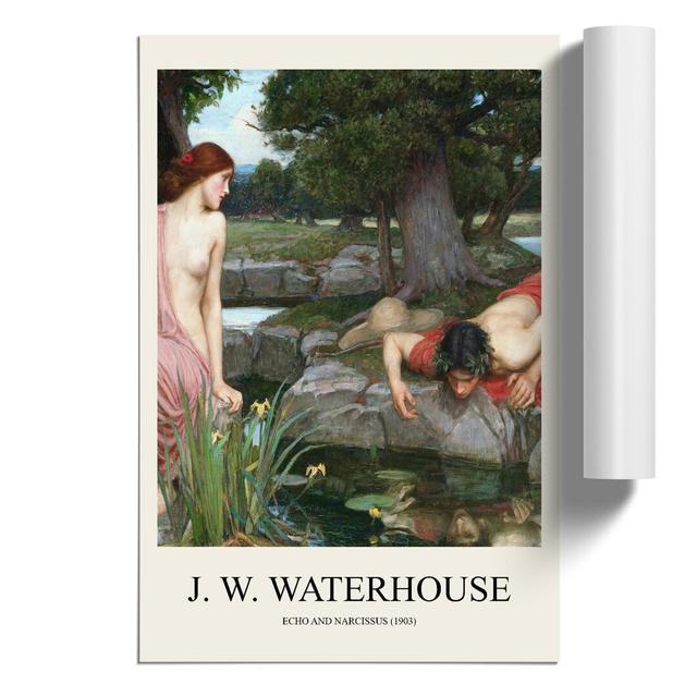 Echo and Narcissus by John William Waterhouse - Unframed Painting East Urban Home Size: 59cm H x 42cm W x 0.1cm D on Productcaster.