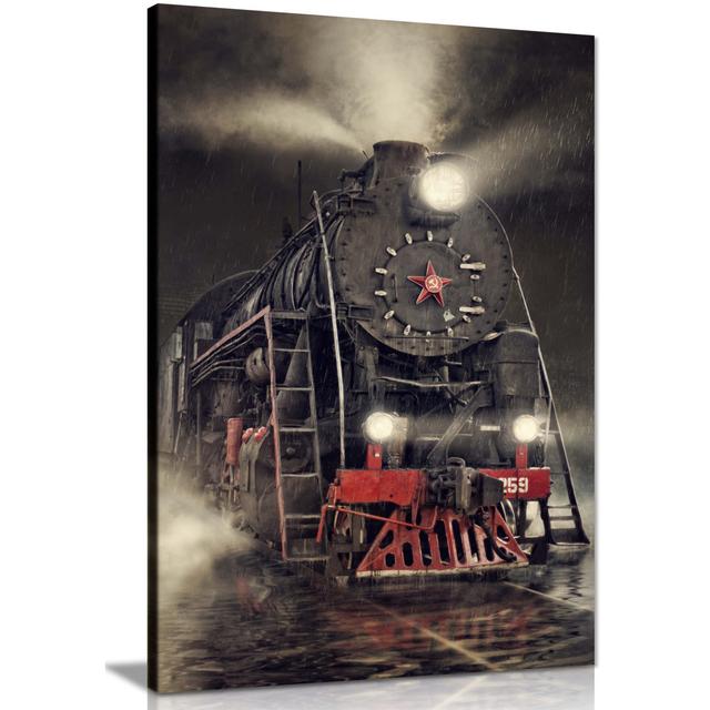 Train Old Rail Road - Wrapped Canvas Photograph Panther Print Size: 76cm H x 51cm W x 1.8cm D on Productcaster.