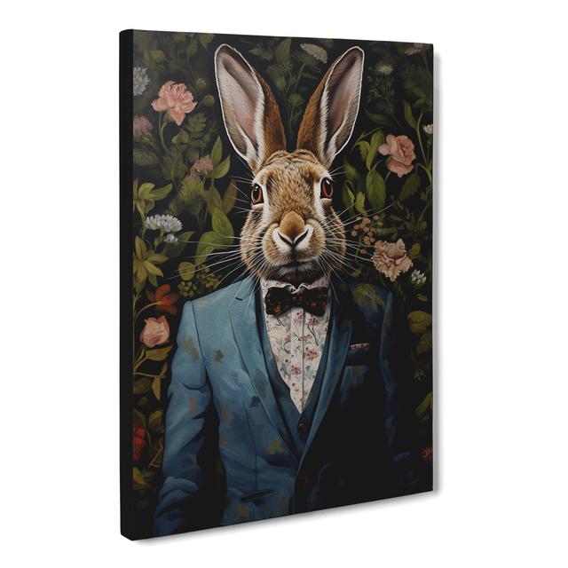 Hare in a Suit Painting No.4 Happy Larry Size: 76cm H x 50cm W x 3cm D on Productcaster.