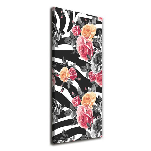 Rosen Zebra - Kunstdrucke auf Segeltuch ModernMoments on Productcaster.