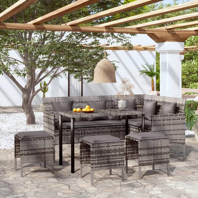 6-Sitzer Lounge-Set Sonderborg aus Polyrattan mit Polster Marlow Home Co. on Productcaster.