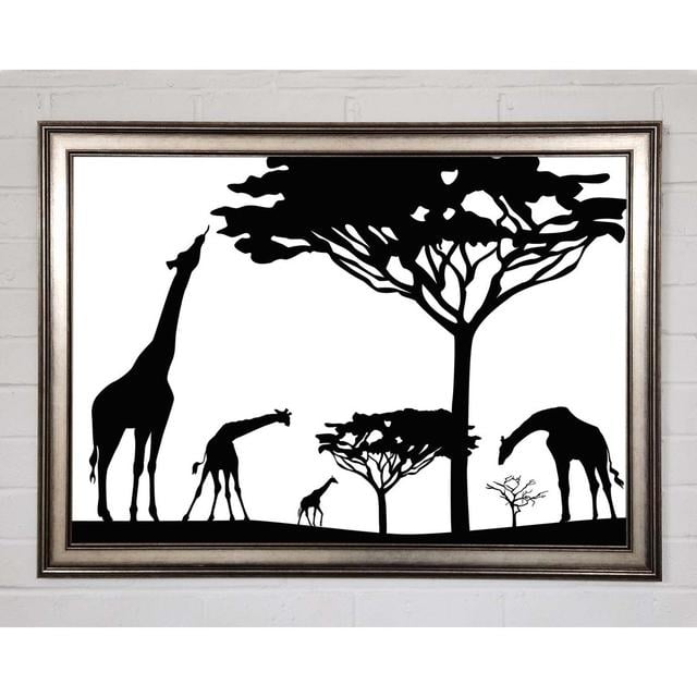 Giraffe Silhouette - Single Picture Frame Art Prints Latitude Vive Size: 59.7cm H x 84.1cm W x 1.5cm D on Productcaster.