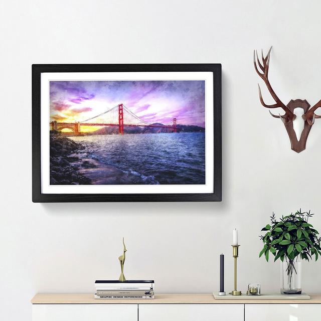 Golden Gate Bridge in San Francisco - Picture Frame Graphic Art Print East Urban Home Size: 24cm H x 33cm W x 2cm D, Frame Option: Black Framed on Productcaster.