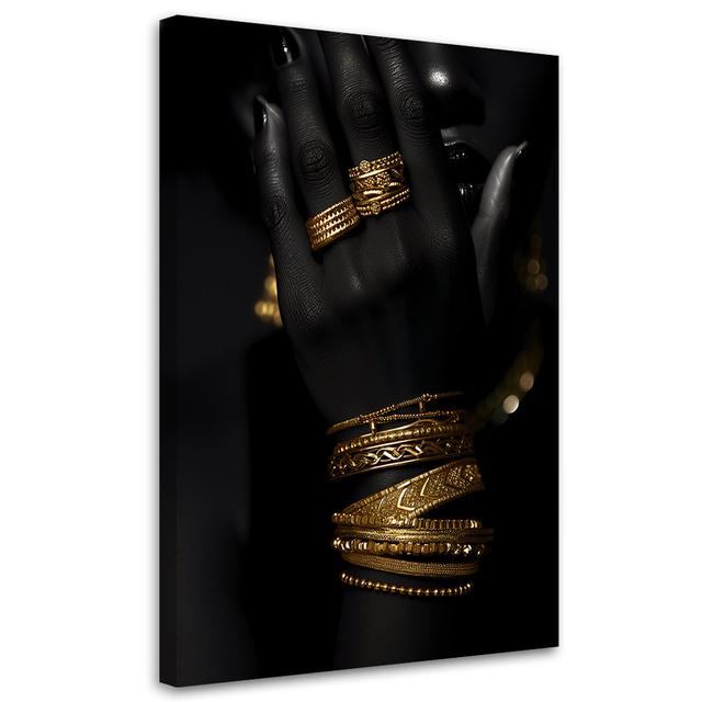 Canvas Print, Hand Gold Glamour - Wrapped Canvas Print Latitude Vive Size: 100cm H x 70cm W on Productcaster.