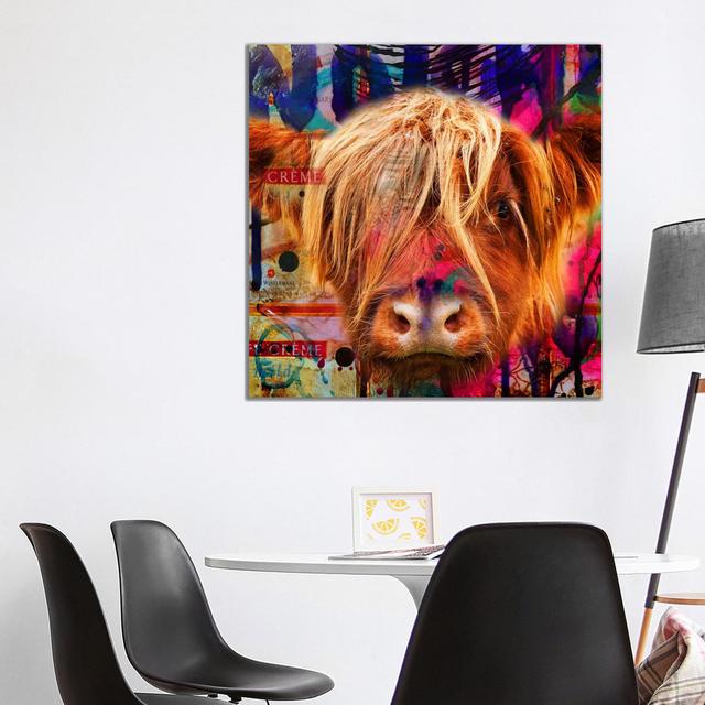 Fancy Cow by Mascha De Haas - Wrapped Canvas Print Latitude Run Size: 93.98cm H x 93.98cm W x 3.81cm D on Productcaster.