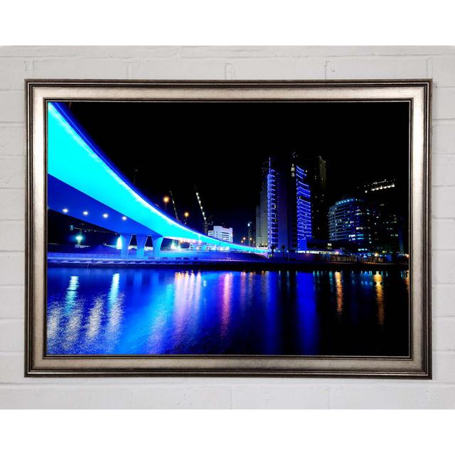 Electric Blue Bridge - Single Picture Frame Art Prints Ebern Designs Size: 29.7cm H x 42cm W on Productcaster.