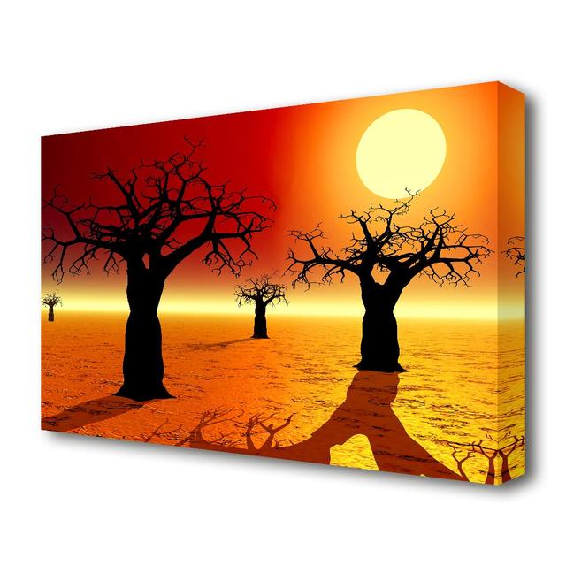 'Surreal Desert Trees' Painting Print on Canvas East Urban Home Size: 66 cm H x 101.6 cm W on Productcaster.