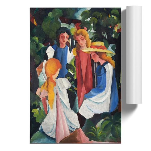 Four Girls by August Macke - Unframed Painting East Urban Home Size: 42cm H x 30cm W x 0.1cm D on Productcaster.