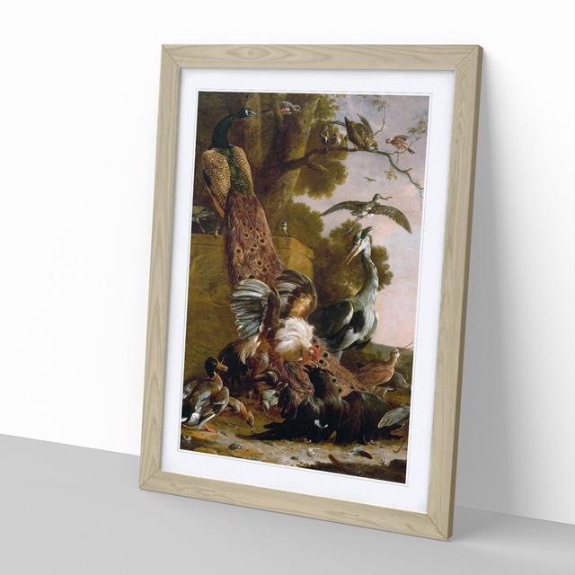 The Raven Robbed of the Feathers by Melchior D'Hondecoeter - Picture Frame Painting on MDF East Urban Home Size: 36cm H x 27cm W x 2cm D, Frame Option on Productcaster.