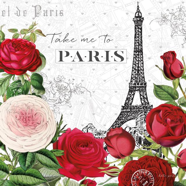 Rouge Paris III by Katie Pertiet - Wrapped Canvas Graphic Art Maturi Size: 30cm H x 30cm W x 3.8cm D on Productcaster.