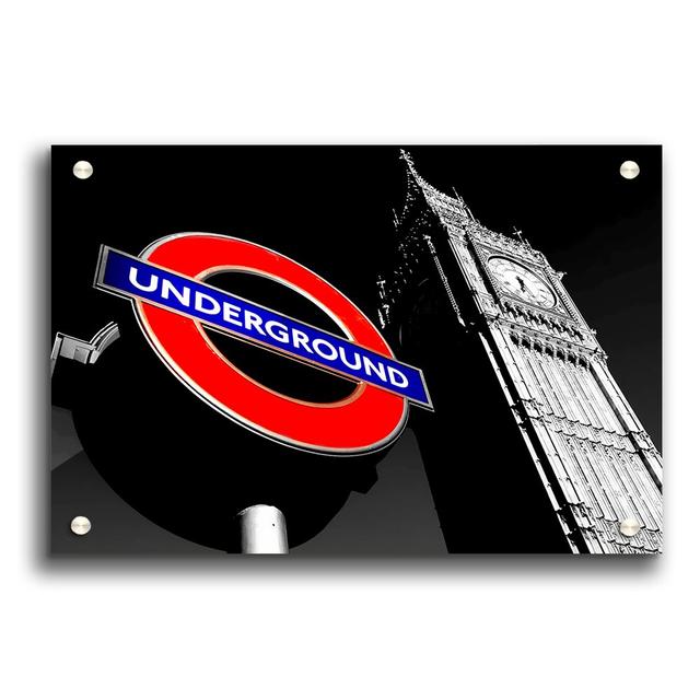 London Big Ben Underground - Unframed Photograph Print on Acrylic East Urban Home Size: 84.1cm H x 118.9cm W on Productcaster.