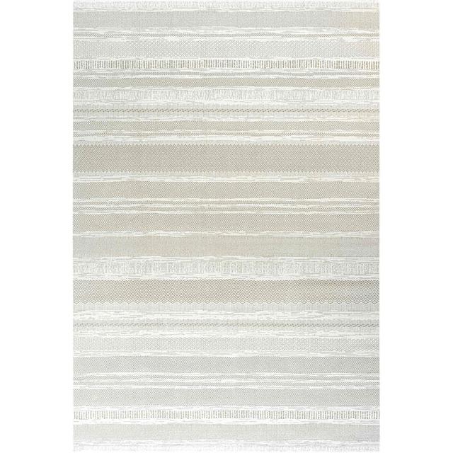 Alika Striped Power Loom Cream Area Rug August Grove Rug Size: Rectangle 200cm x 290cm on Productcaster.