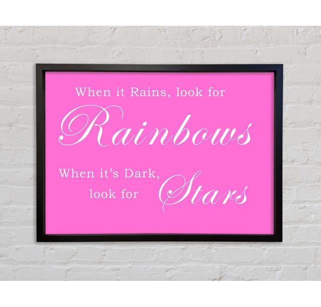 When It Rains Look For Rainbows - Einzelner Bilderrahmen Typografie auf Leinwand Bright Star Größe: 100 cm H x 141,4 cm B x 3,3 cm T, Farbe: Kräftiges on Productcaster.