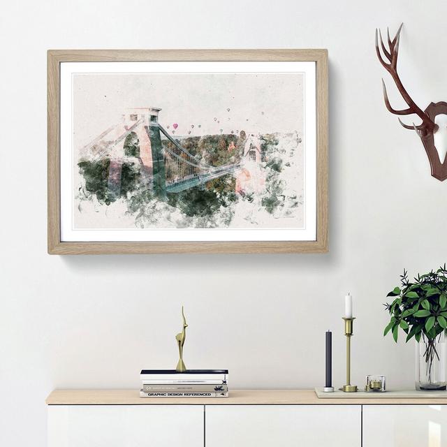 Clifton Suspension Bridge in Bristol - Picture Frame Painting Print East Urban Home Frame Option: Oak Framed, Size: 40cm H x 60cm W x 2cm D on Productcaster.