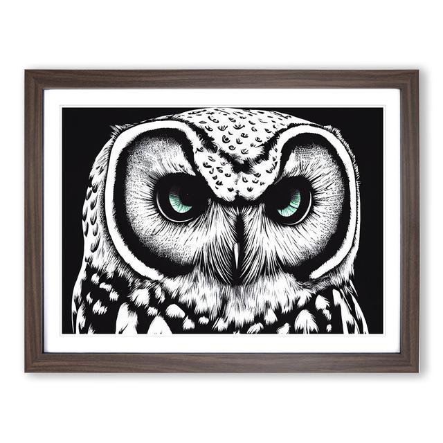 Welcoming Owl - Picture Frame Graphic Art Alpen Home Size: 34cm H x 46cm W x 2cm D, Format: Walnut Framed on Productcaster.