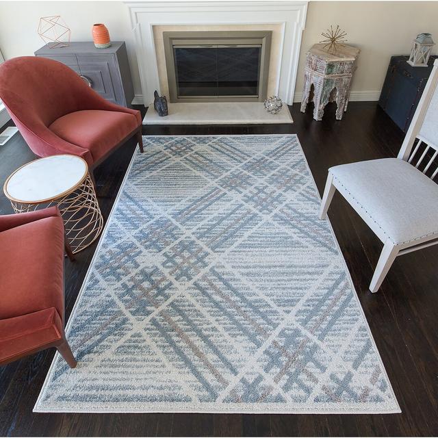 Machine Woven Blue/Black/Grey Area Rug Borough Wharf Rug Size: Rectangle 170 x 240 cm on Productcaster.