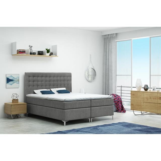 Adilena Electronically Adjustable Boxspring Bed with Topper and Storage Metro Lane Size: 180 x 200cm on Productcaster.