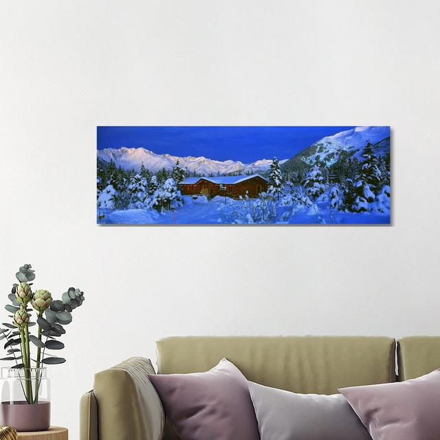 Mountainside Cabin Near Mount Alyeska, Chugach Mountains, Alaska, USA by Panoramic Images - Wrapped Canvas Panoramic Print Union Rustic Size: 40.64cm on Productcaster.