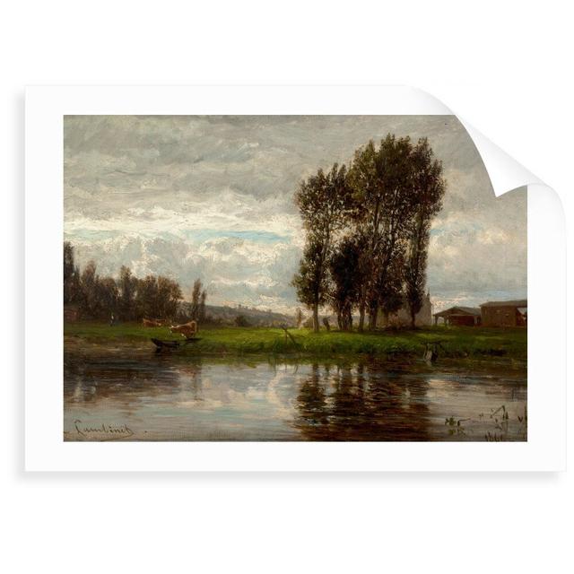 'French River landscape' Painting East Urban Home Size: 30 cm H x 40 cm W x 0.2 cm D, Format: Unframed Paper on Productcaster.