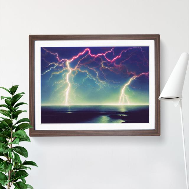 Lightning In Watercolour Vol.2 - Single Picture Frame Print 17 Stories Size: 25cm H x 34cm W, Frame Colour: Brown on Productcaster.