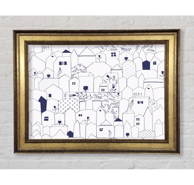 Simple Drawn Town Houses - Single Picture Frame Art Prints Bright Star Size: 21cm H x 42cm W x 8cm D on Productcaster.