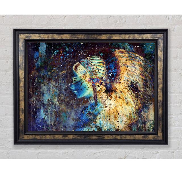 Red Indian Star Night Framed Print Ivy Bronx Size: 21cm H x 42cm W x 8cm D on Productcaster.