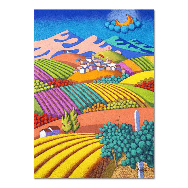 Landscape with Vineyard and Mountain by Stefano Calisti - Unframed Painting Rosalind Wheeler Size: 95cm H x 65cm W on Productcaster.