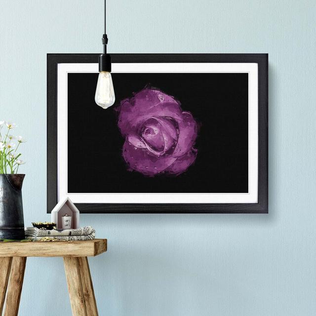 Purple Rose in the Shadows in Abstract - Picture Frame Graphic Art Print East Urban Home Size: 40cm H x 60cm W x 2cm D, Frame Option: Black on Productcaster.