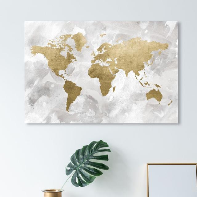 'Light Wash World Map' Graphic Art on Wrapped Canvas East Urban Home Size: 40.6 cm H x 61 cm W on Productcaster.