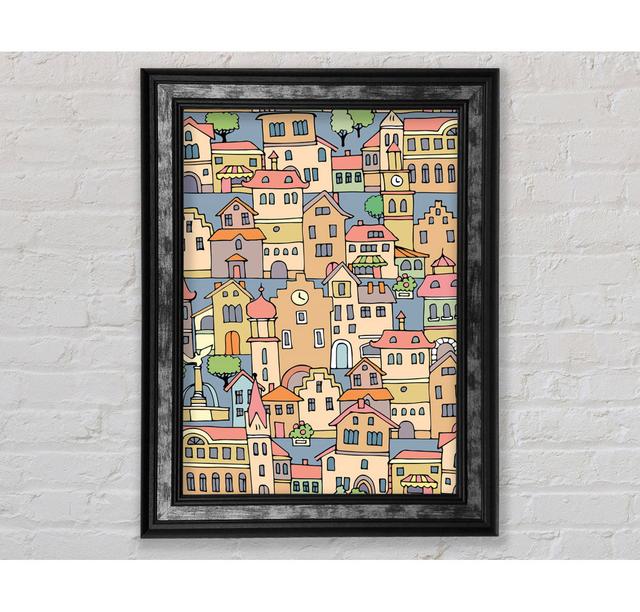 Town Houses - Single Picture Frame Art Prints Rosalind Wheeler Size: 141.4cm H x 100cm W x 8cm D on Productcaster.