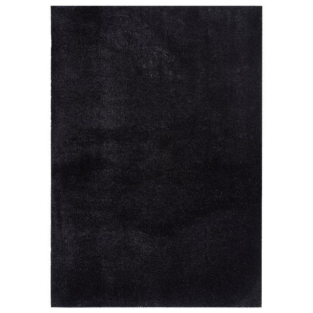 Hiroto Solid Colour Machine Woven Black Area Rug Latitude Run Rug Size: Rectangle 200 x 280cm on Productcaster.