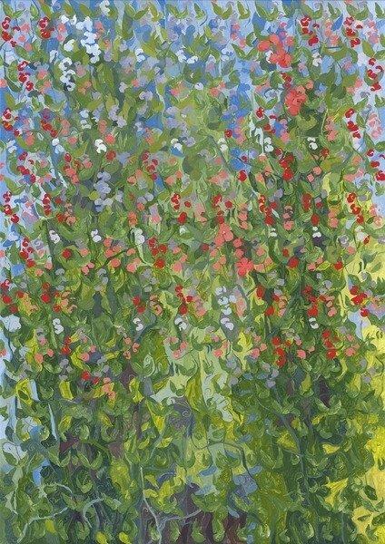 Sweet Peas, 2014 by Leigh Glover Art Print East Urban Home Size: 70cm H x 50cm W x 0.2cm D, Format: Unframed Paper on Productcaster.