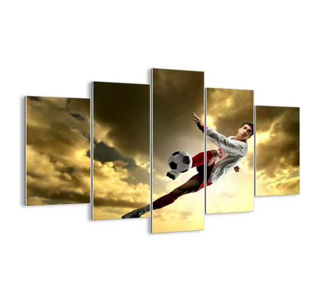 'Football Sky' - 5 Piece Unframed Photograph Print Set on Glass Ebern Designs Size: 100cm H x 150cm W x 1.8cm D on Productcaster.