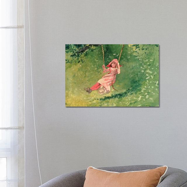 Girl On A Swing by Winslow Homer - Wrapped Canvas Gallery-Wrapped Canvas Giclée ClassicLiving Size: 45.72cm H x 66.04cm W x 3.81cm D on Productcaster.