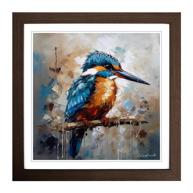 Kingfisher Expressionism No.1 - Print Marlow Home Co. Frame Colour: Walnut on Productcaster.