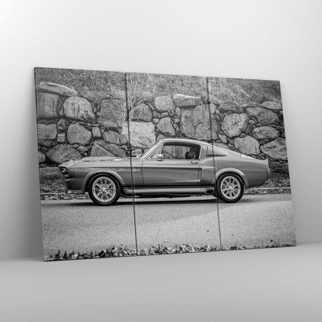 Car Ford Mustang - 3 Piece Wrapped Canvas Photograph Ebern Designs Size: 110cm H x 165cm W x 1.8cm D on Productcaster.