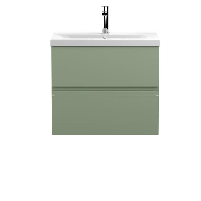 Urban Green Urban 610mm Wall Hung Single Vanity Unit Hudson Reed Vanity Unit Colour: Green on Productcaster.