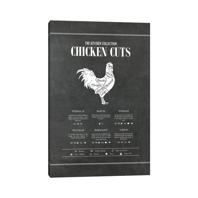 Chicken Cuts - Chalk by Alchera Design Posters - Gallery-Wrapped Canvas Giclée on Canvas August Grove Size: 101.6cm H x 66.04cm W, Format: Wrapped Can on Productcaster.