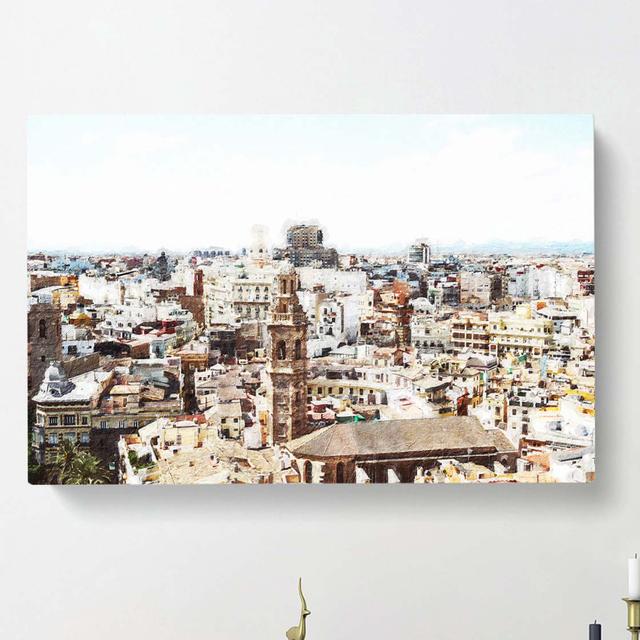 The Valencia Skyline In Spain - Wrapped Canvas Painting East Urban Home Size: 50cm H x 76cm W x 3cm D on Productcaster.