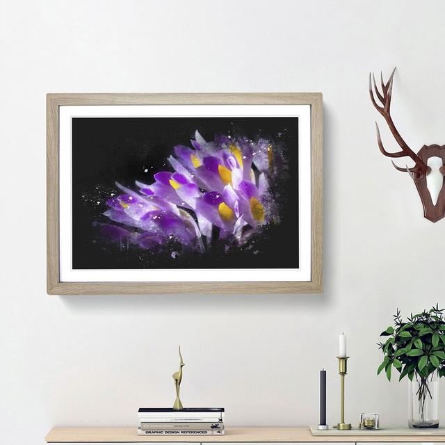 Wild Purple Orchid Flowers - Picture Frame Graphic Art Print East Urban Home Size: 45cm H x 63cm W x 2cm D, Frame Option: Oak Framed on Productcaster.