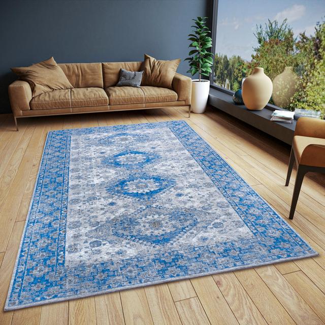 Bila Grey/Blue Rug Hanse Home Rug Size: Rectangular 75 x 150cm on Productcaster.