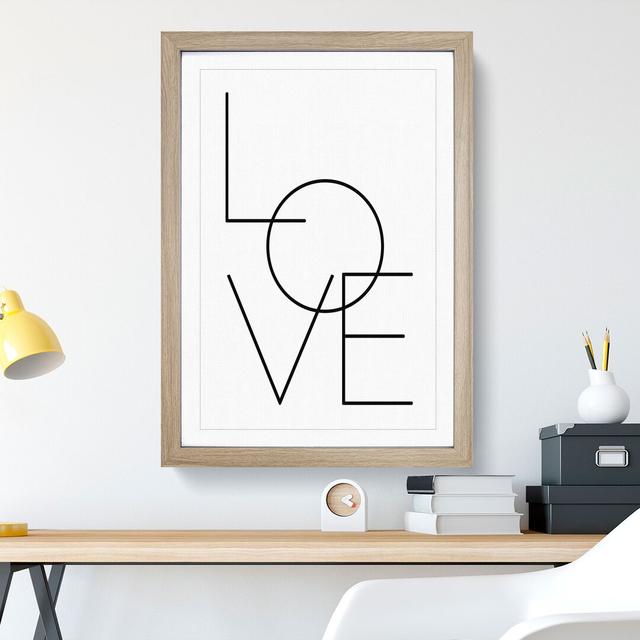 Love V2 - Picture Frame Typography East Urban Home Frame Option: Oak Framed, Size: 65cm H x 48cm W x 2cm D on Productcaster.