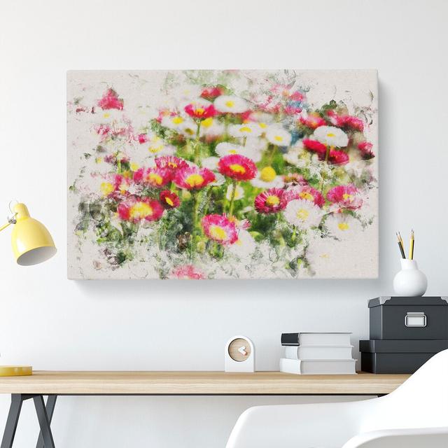 Pretty Flowers - Wrapped Canvas Graphic Art East Urban Home Size: 50cm H x 76cm W x 3cm D on Productcaster.