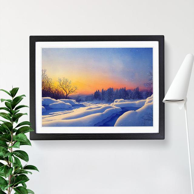 XH1022-10236X Winter Landscape Sunset Vol.2 - Single Picture Frame Print Marlow Home Co. Format: Black Framed, Size: 46cm H x 64cm W x 2cm D on Productcaster.