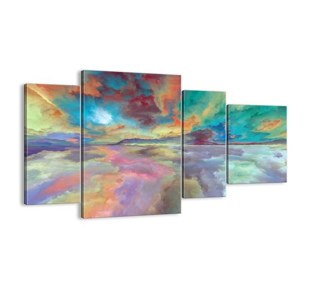 Two Skies - 4 Piece Unframed Graphic Art Print Set on Canvas Latitude Run Size: 70cm H x 120cm W x 1.8cm D on Productcaster.