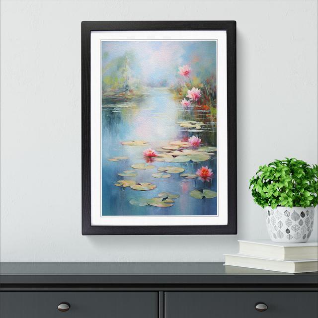 Pond Impressionism - Print Marlow Home Co. Size: 64cm H x 46cm W x 2cm D, Format: Black Framed on Productcaster.