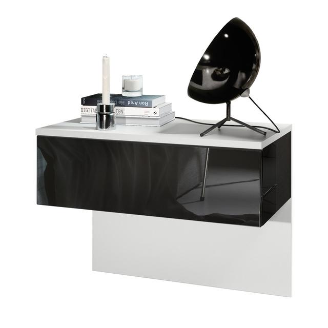 Nightstand Wasilewski Metro Lane Colour (Base): Black, Colour (Top): White on Productcaster.