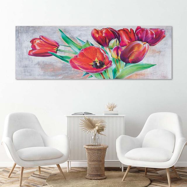 Leinwandbild Red Tulip Blossom As Painted Rosalind Wheeler Größe: 40 cm H x 120 cm B x 2 cm T on Productcaster.