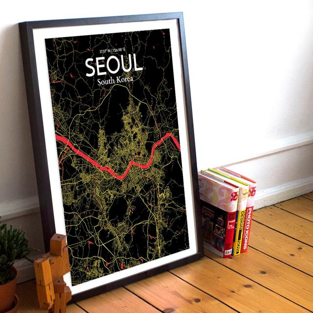 Seoul City Map - Unframed Graphic Art Print on Paper East Urban Home Size: 127.4cm H x 61cm W x 0.1cm D on Productcaster.